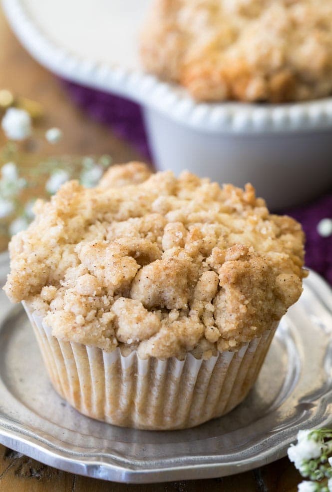 Coffee cake muffin on a plate