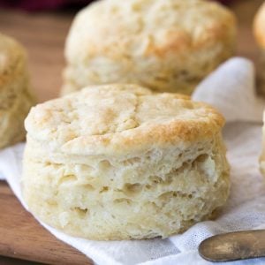 flaky biscuit on white cloth