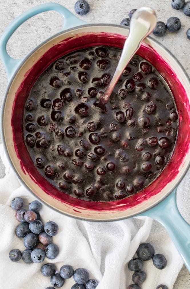 From-scratch blueberry filling for blueberry pie bars