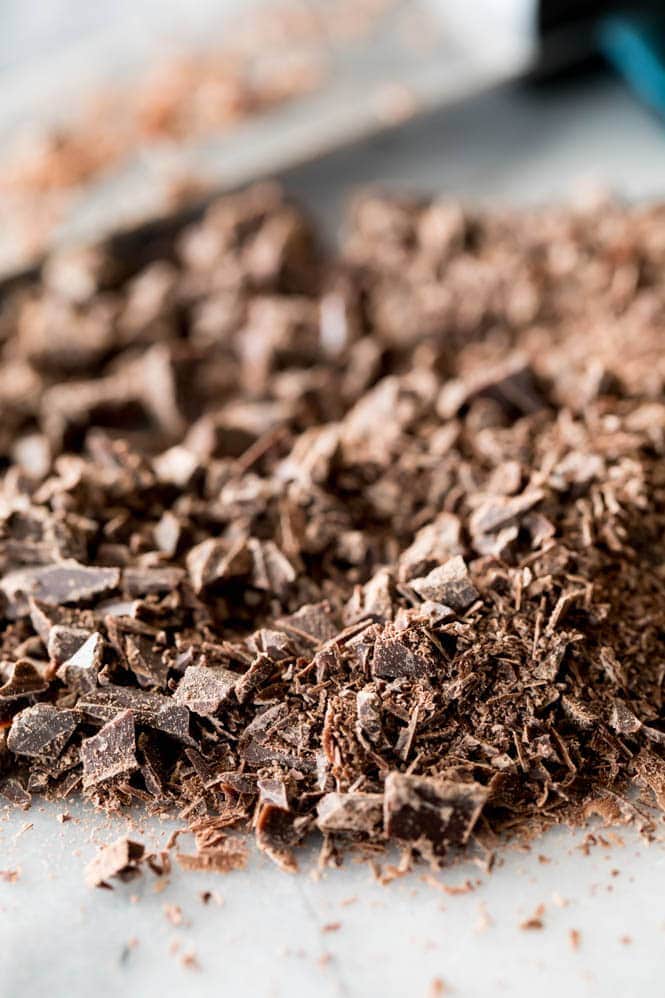 Chopped dark chocolate for dark chocolate cupcakes