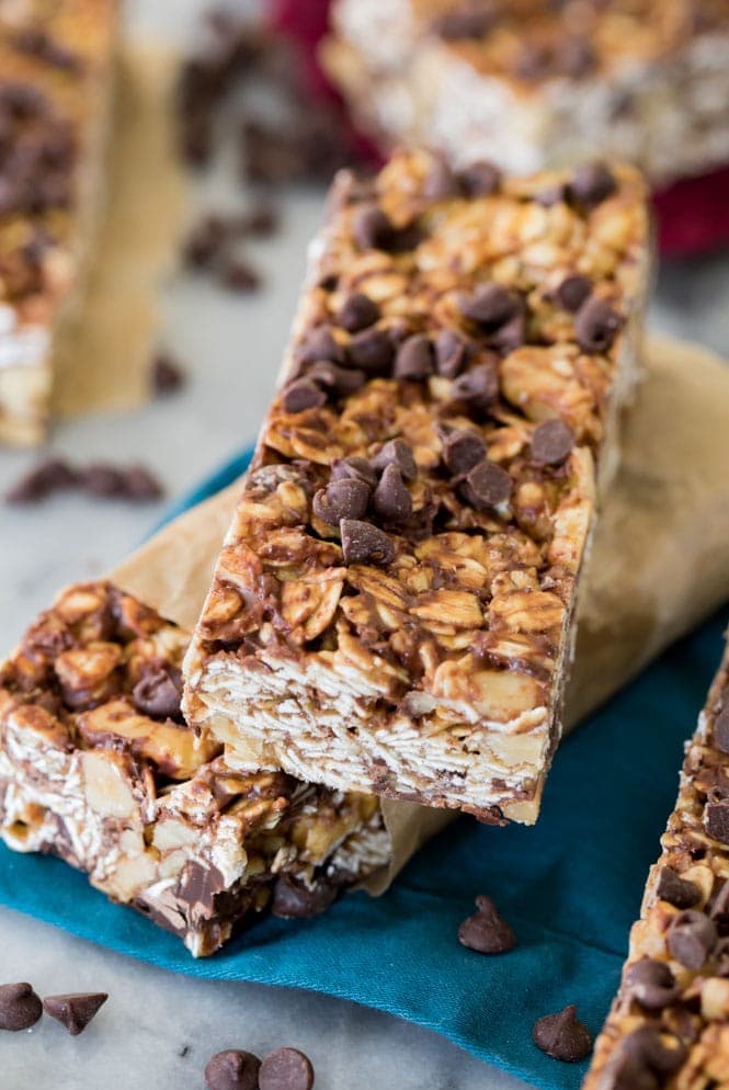 Two chocolate chip granola bars