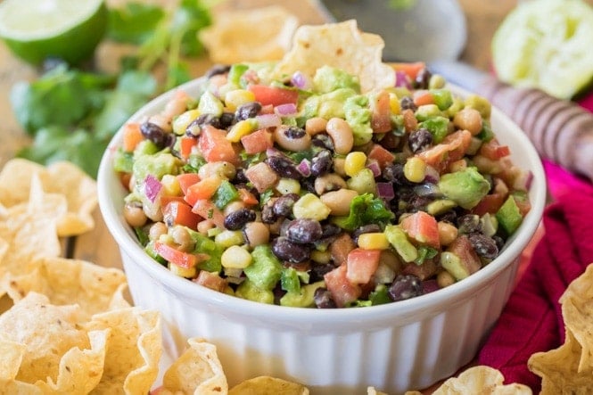 Texas Caviar and tortilla chips