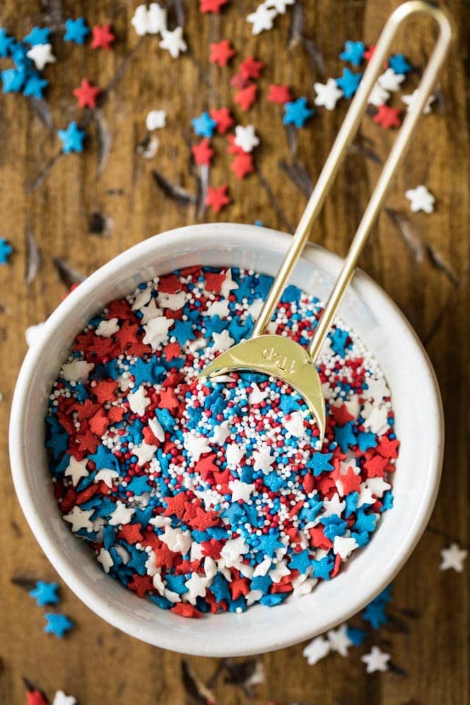 Red white and blue sprinkle mix