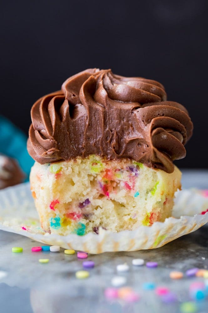 Chocolate Cream Cheese Icing on a cupcake