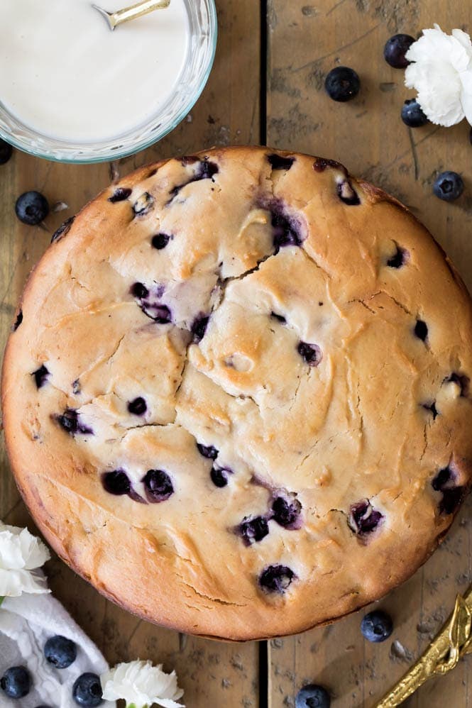 Freshly baked blueberry cake