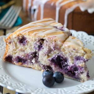 Blueberry cake slice