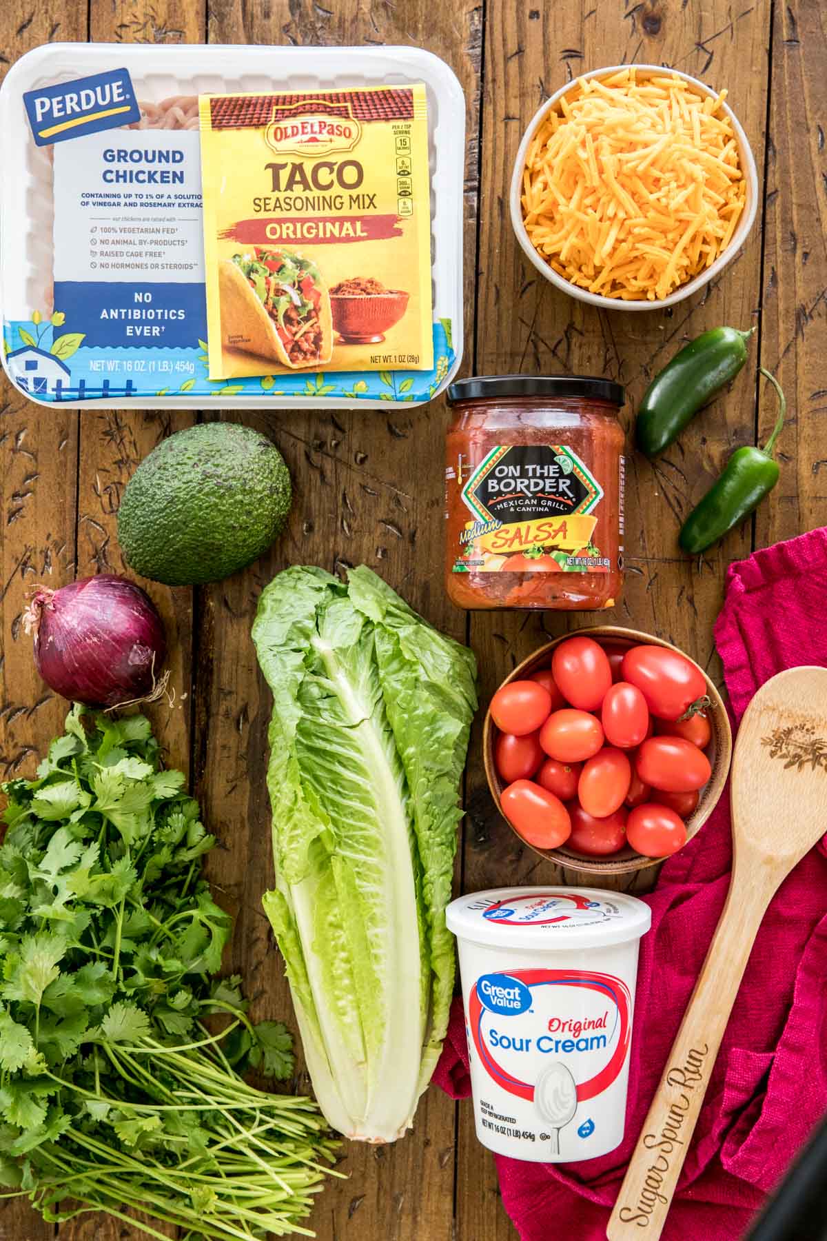 Ingredients for taco salad