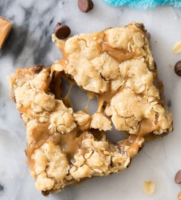 Carmelita broken in half to show gooey caramel