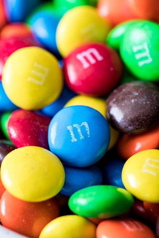 Bowl full of M&Ms for cookies