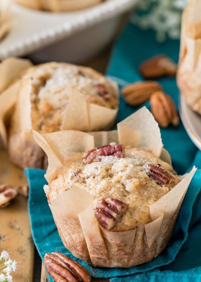 Banana Nut Muffin in parchment paper liner