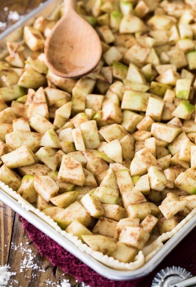 Apple Slab Pie Ingredients in crust