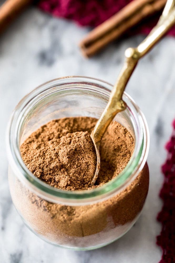 Pumpkin spice in a small glass jar