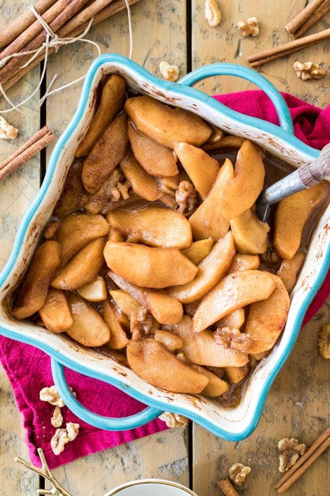 Freshly baked cinnamon apples