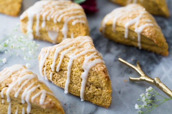 Freshly baked pumpkin scone