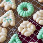green and white butter spritz cookies
