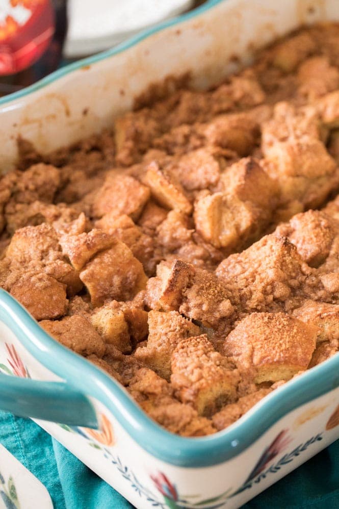 Freshly baked french toast casserole