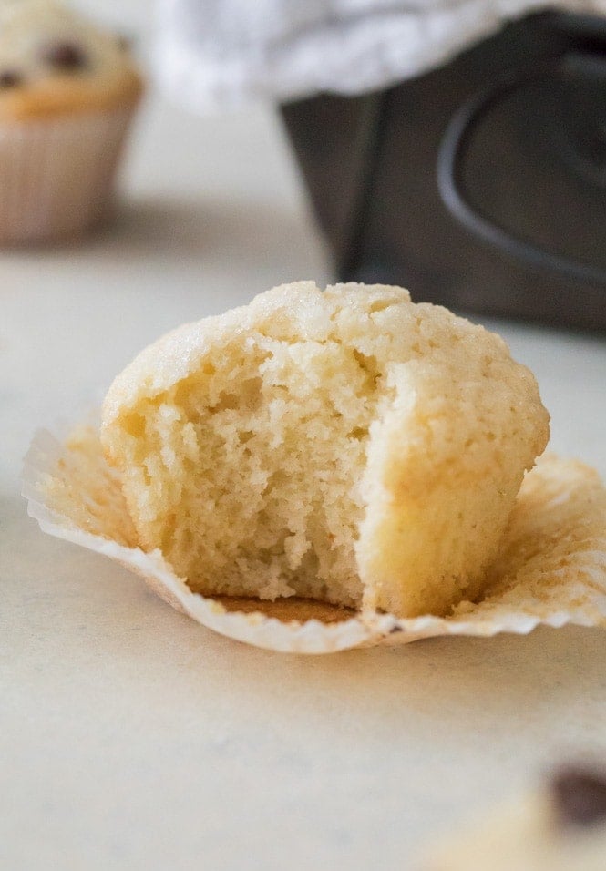 soft fluffy interior of muffin recipe