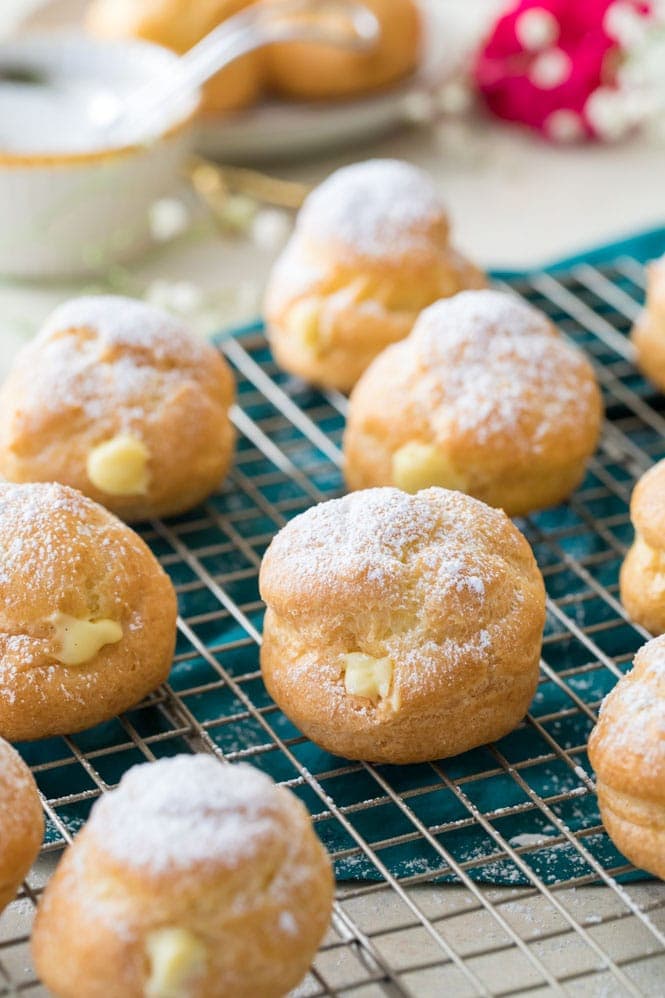 Cream Puffs on cooling rack