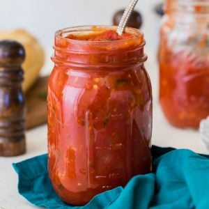 salsa Marinara en mason jar