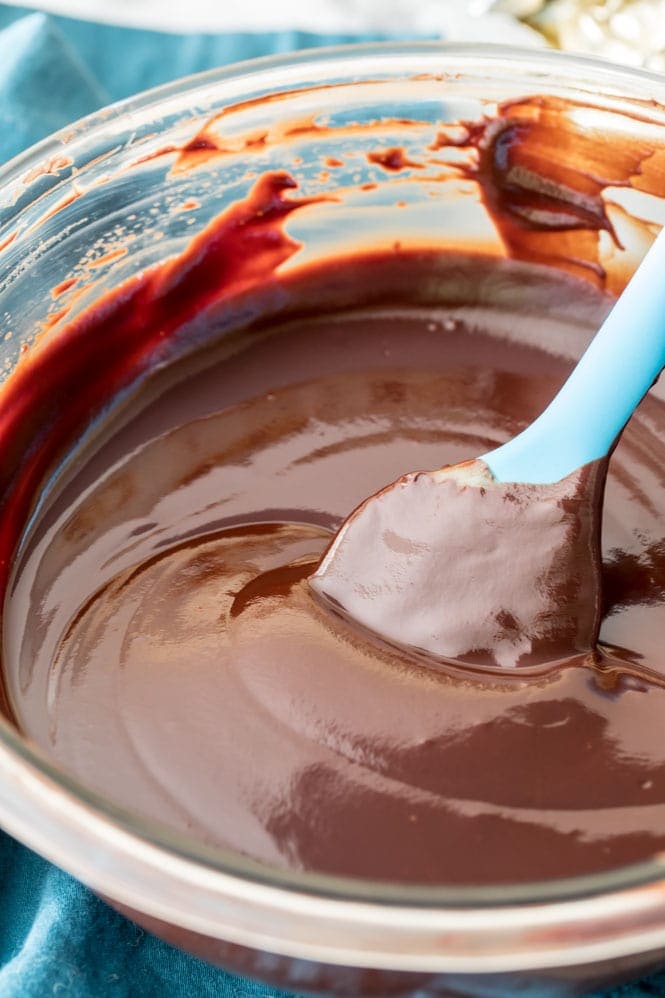 silky melted chocolate for ganache