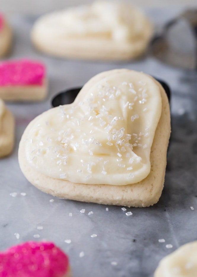 Heart shaped cream cheese cookie with cream cheese frosting