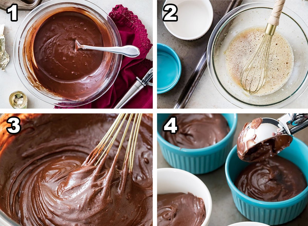 4 steps to making lava cakes