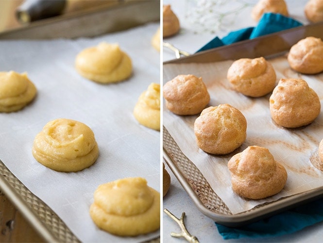 How to make choux pastry: before and after baking