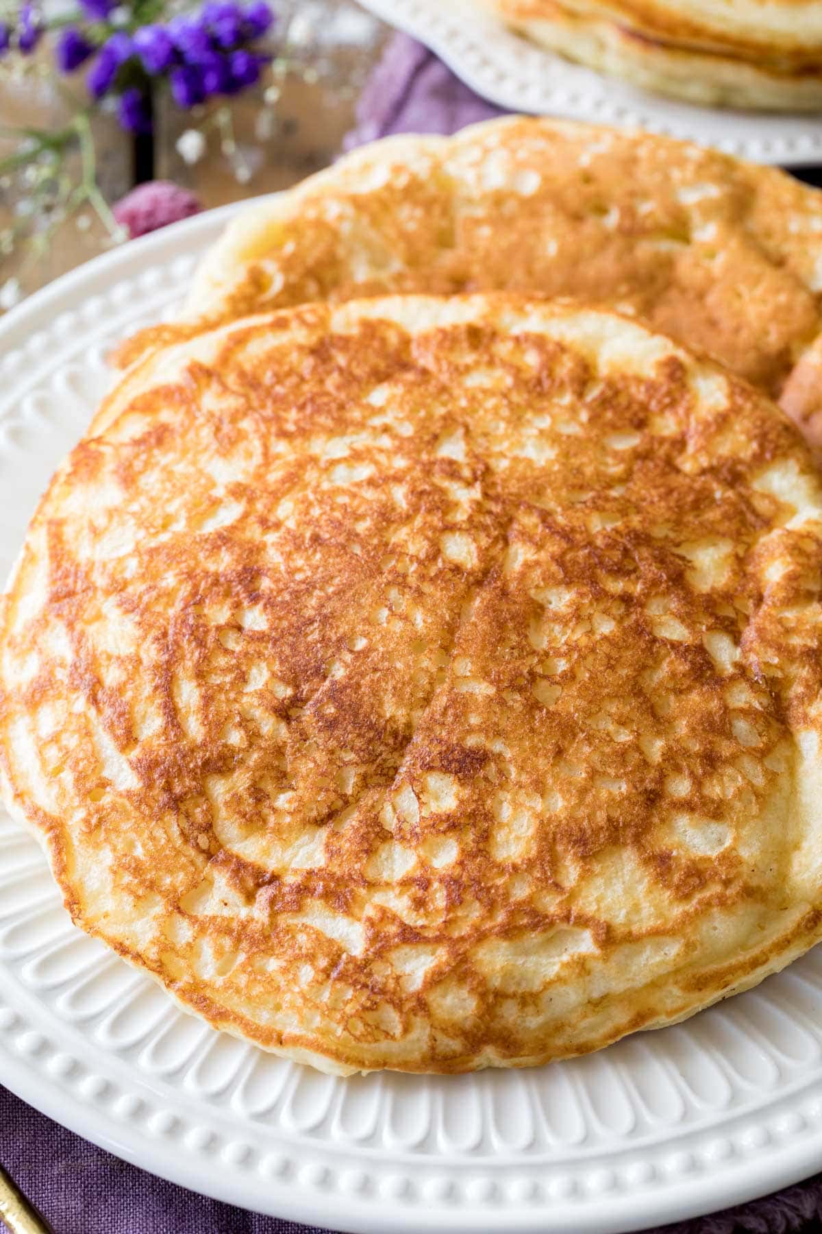 pancakes on white plate