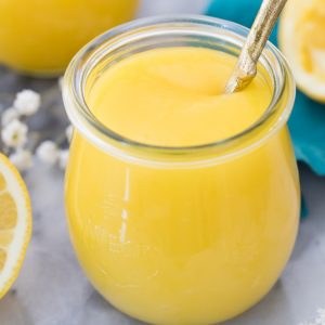Lemon curd in glass jar