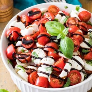 Caprese salad in bowl