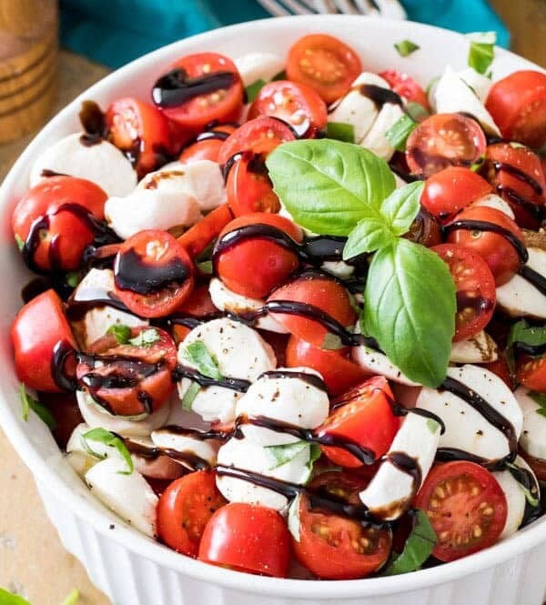 Caprese salad in bowl