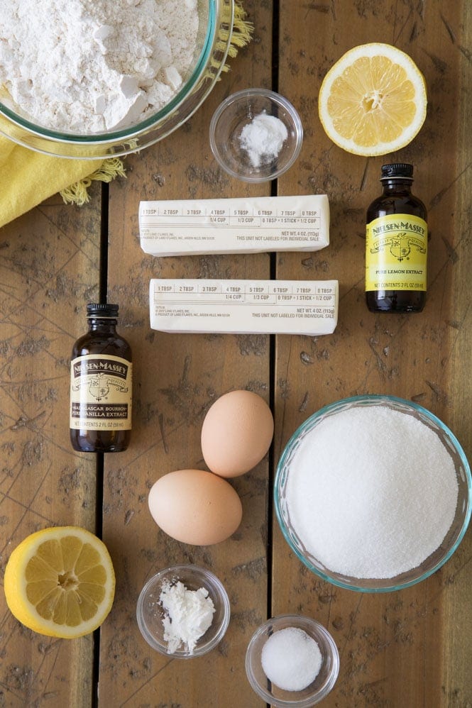 Ingredients for lemon brownies