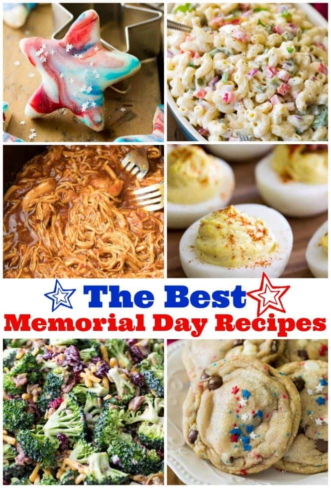 Collage of memorial day recipes
