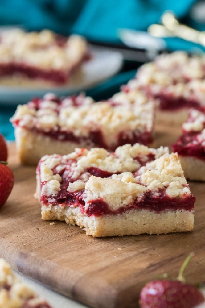 Strawberry Crumb Bars - Sugar Spun Run