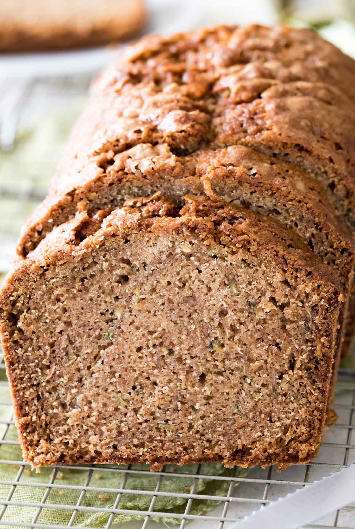 sliced zucchini bread