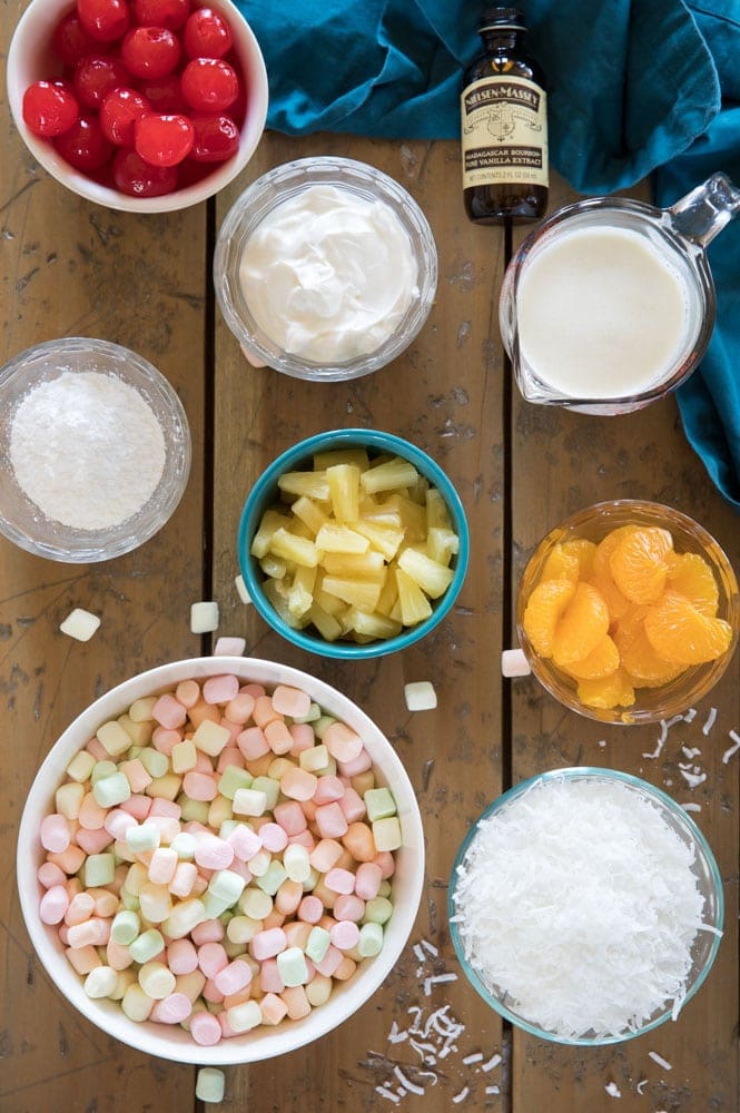 Ingredients for Ambrosia Salad