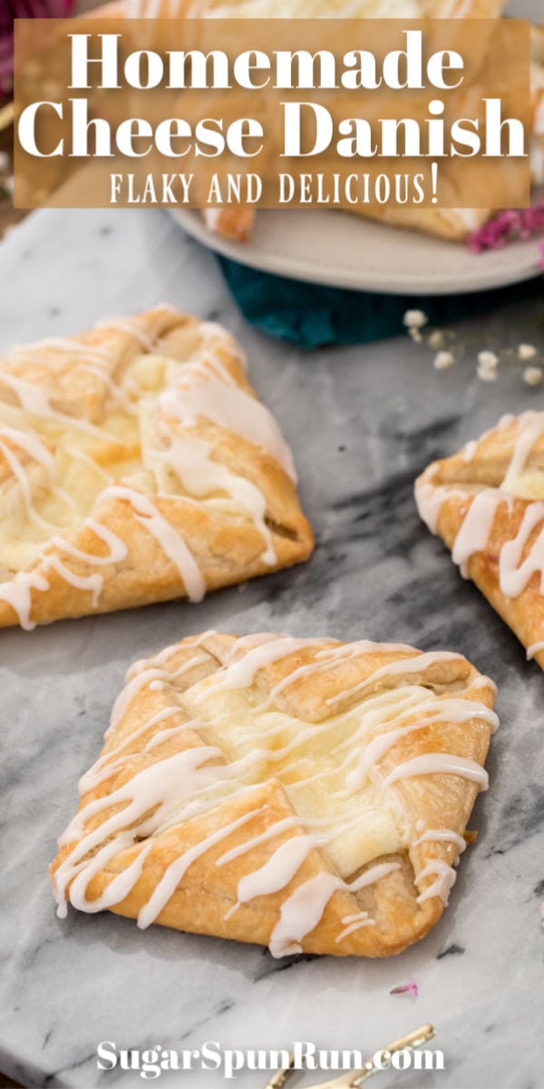 Cheese danishes on marble surface