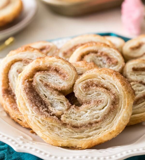 finished palmiers on white plate