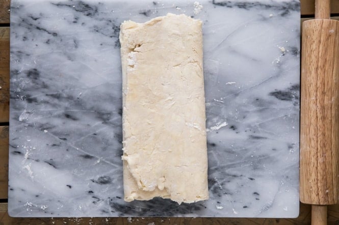 How to make puff pastry: folding over other side, folding into thirds like a letter