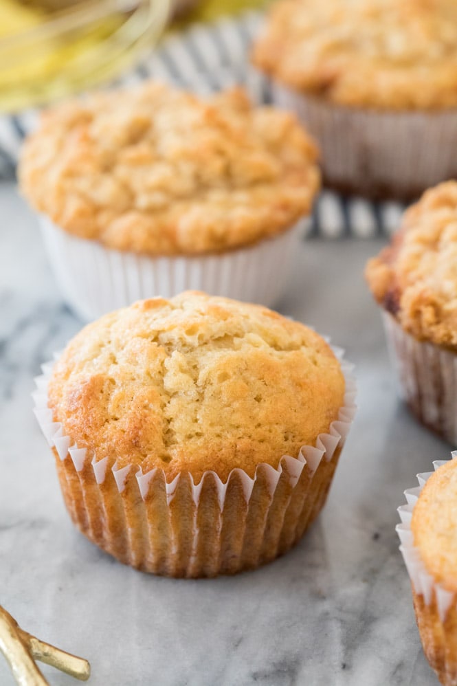 Banana muffin without streusel on top