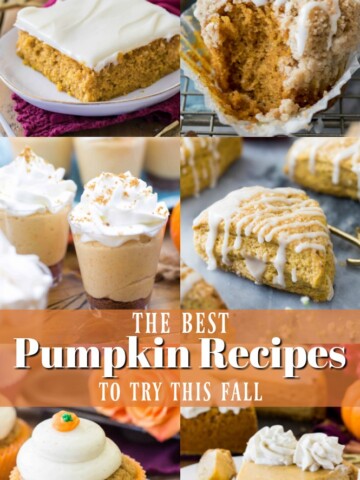 Collage of the best pumpkin recipes for Fall