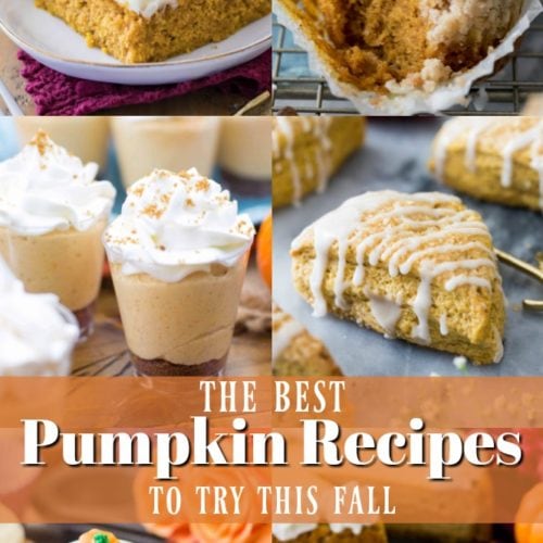 Collage of the best pumpkin recipes for Fall