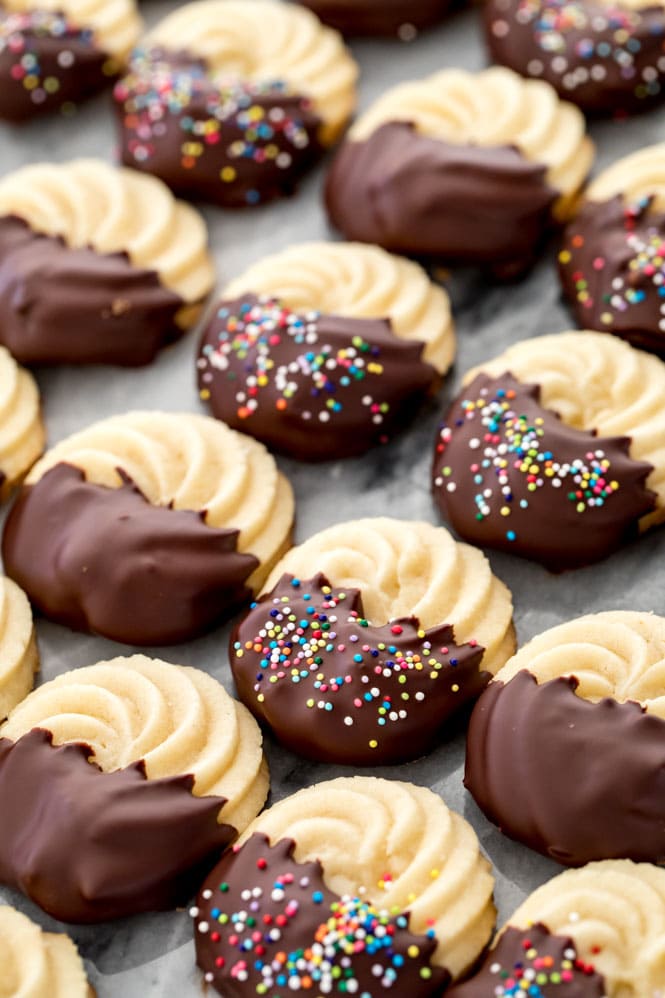 Chocolate-Dipped Danish Butter Cookies