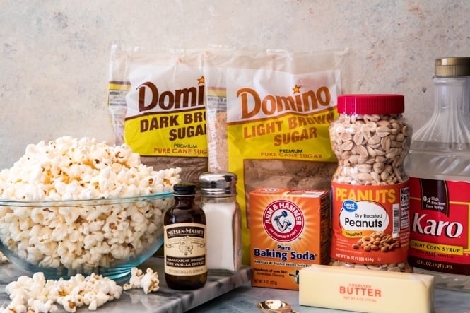 Caramel popcorn ingredients