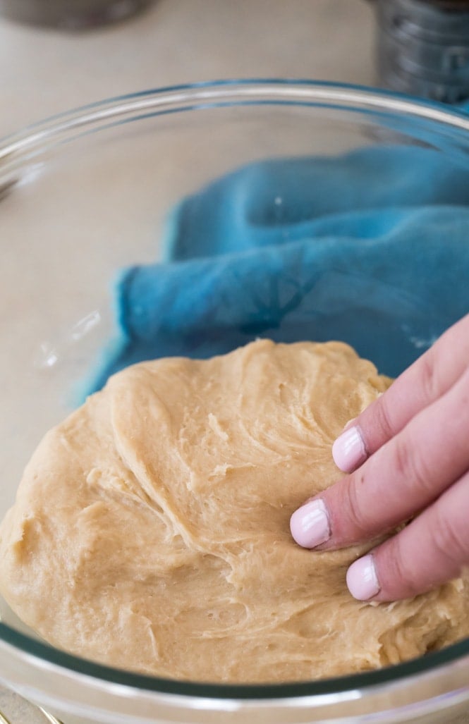 donut dough with a soft, tacky but not sticky surface