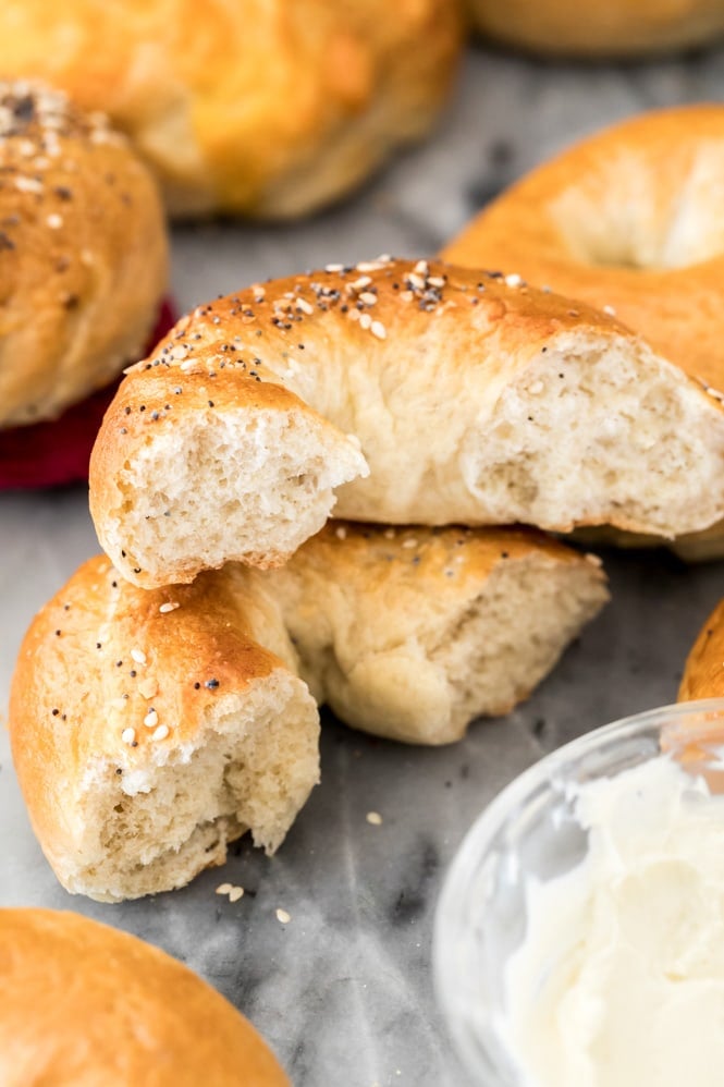 Chewy inside of bagel