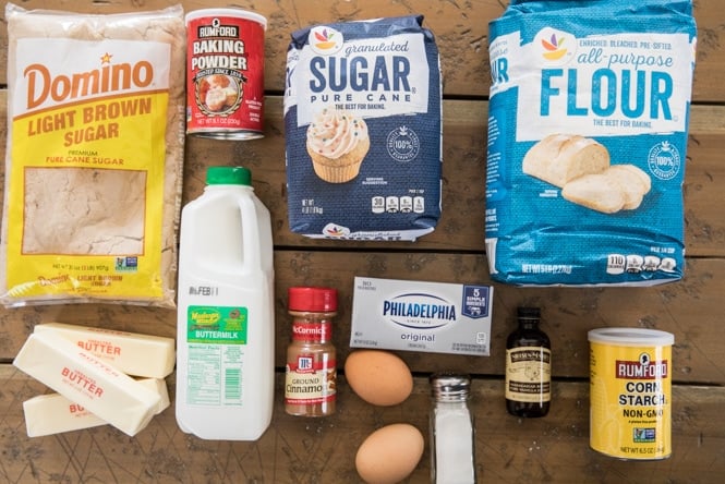 Ingredientes de la receta de la tarta de café