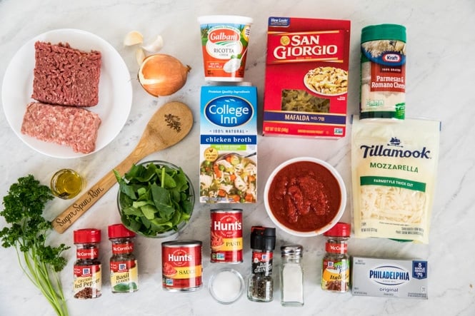 Lasagna soup ingredients 