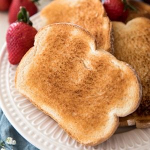 toasted bread on a white plate