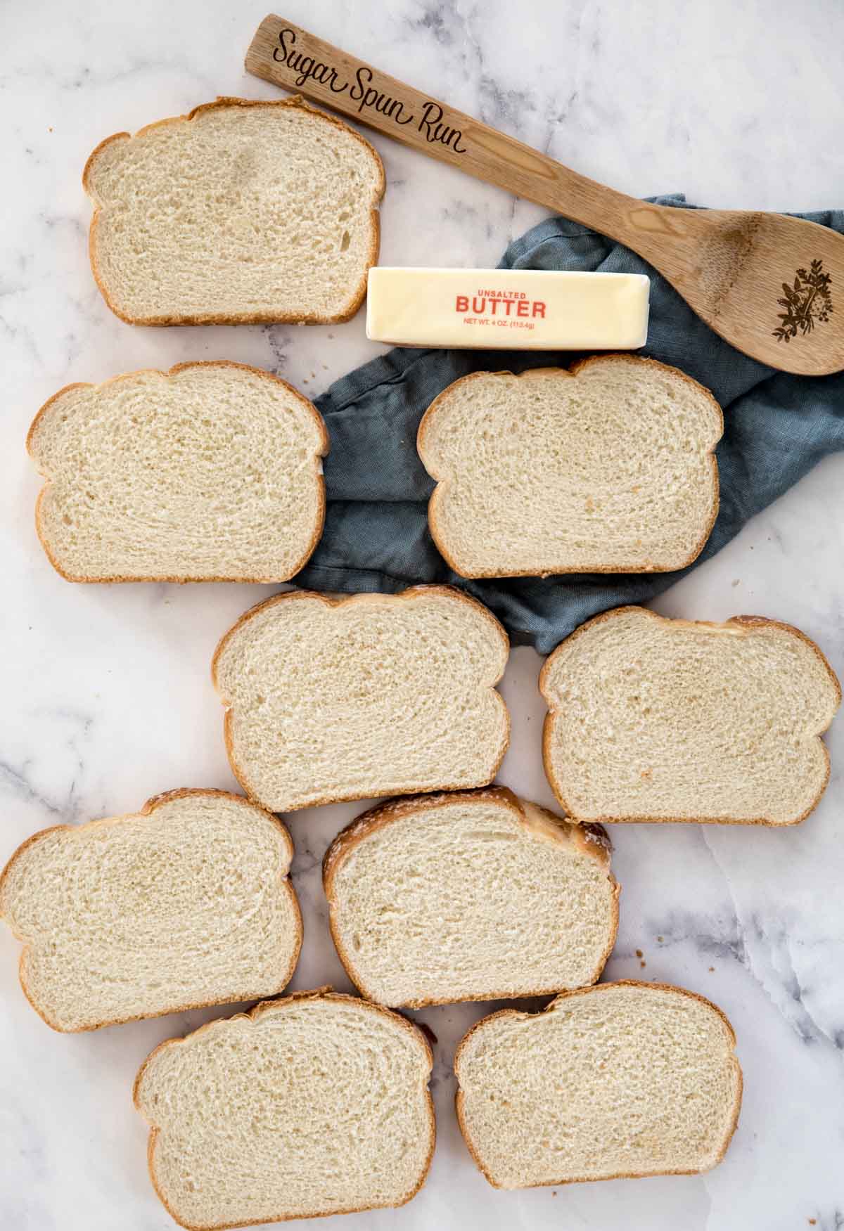 Ingredients for homemade toast